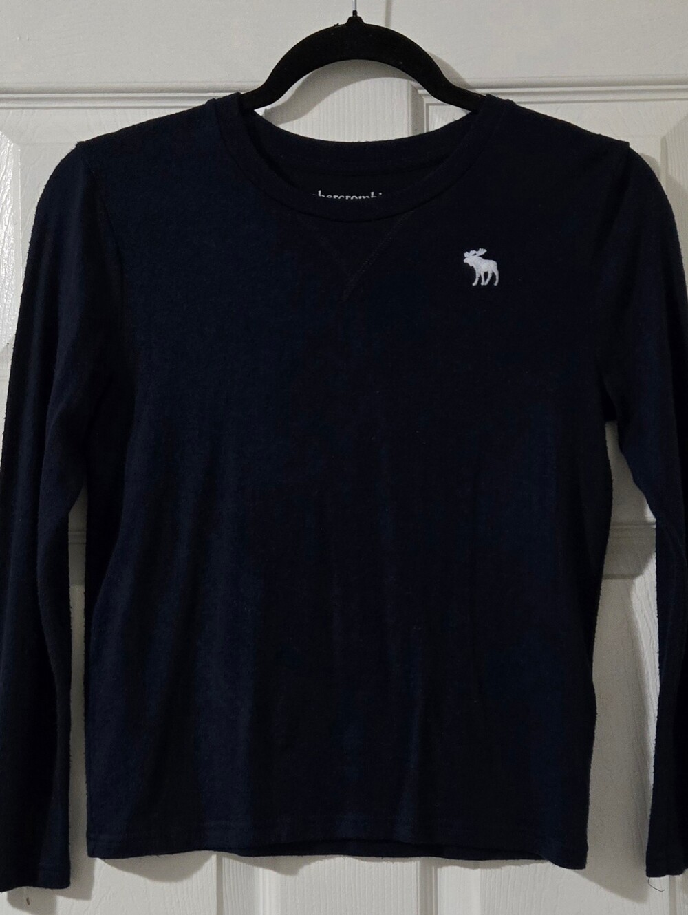 abercrombie kids Navy Long-Sleeve Knit Tee with Contrast Logo